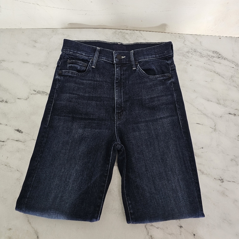 MOTHER The Swooner Ankle High Rise Dark Blue Skinny Jeans 27 Preowned - Picture 5 of 11
